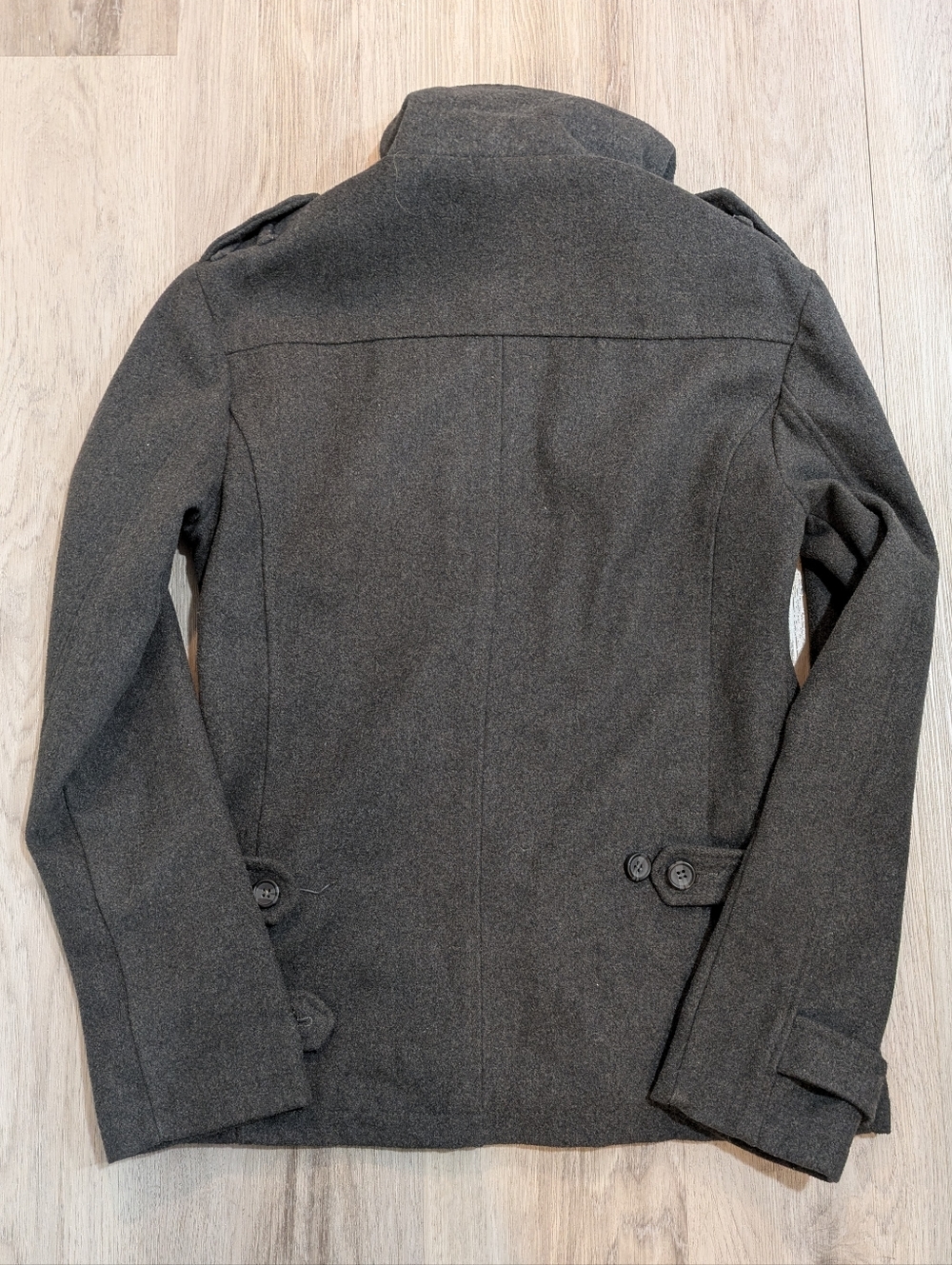 Urban Heritage Charcoal Gray Wool Pea Coat - Size Medium - Picture 2 of 7